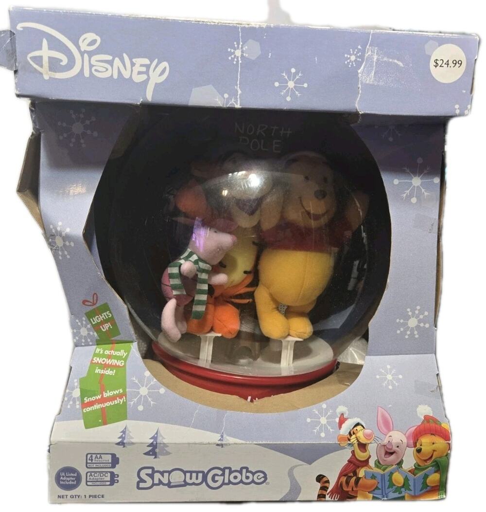 Vintage Christmas Large Winnie The Pooh Electric Snow Globe w Box *Brand New*